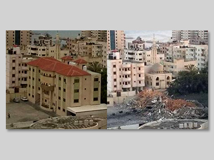 המבנה שהופצץ - לפני ואחרי
