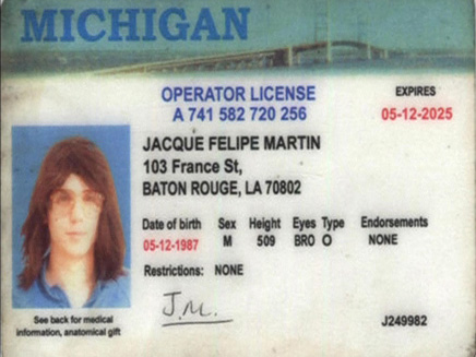 רישיון הנהיגה המזויף של המחבל (צילום: רויטרס)