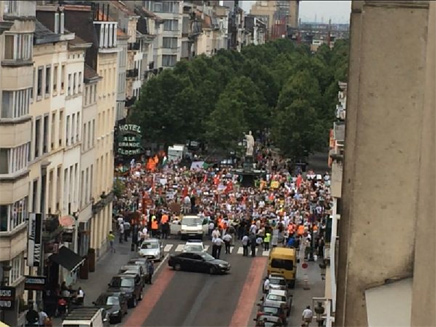 ההפגנה בבלגיה, היום (צילום: המייל האדום)
