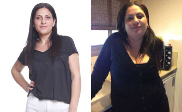 חן ישראלי לפני ואחרי הדיאטה (צילום: מיכאל טופיול, צילום עצמי)