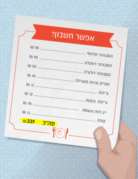 אפשר חשבון 26 המבורגר גורמה (צילום: mako)