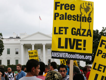 הפגנה נגד ישראל בוושינגטון (צילום: רויטרס)