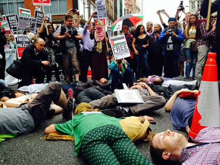 הפגנה אנטי ישראלית בלונדון (צילום: טוויטר)