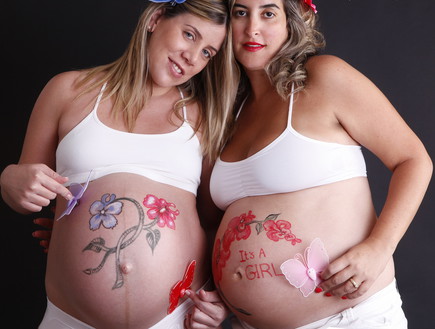 צילומי היריון בשילוב ציורי בטן (צילום: מערכת מאקו הורים)