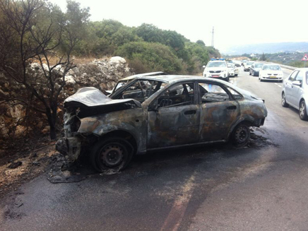 זירת התאונה באזור ג'ת, היום (צילום: דוברות כבאות מחוז צפון)