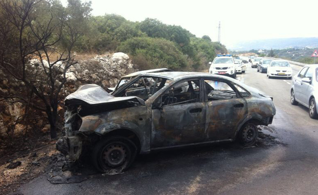 זירת התאונה באזור ג'ת, היום (צילום: דוברות כבאות מחוז צפון)