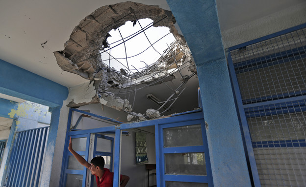 בית ספר בג'בליה אחרי תקיפת חיל האוויר (צילום: ap)