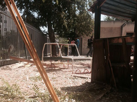 הפגיעה בגן בשבוע שעבר (צילום: דוברות עיריית אשדוד)