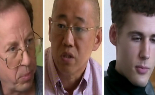 שלושת האמריקנים בשבי קוריאה הצפונית (צילום: CNN)