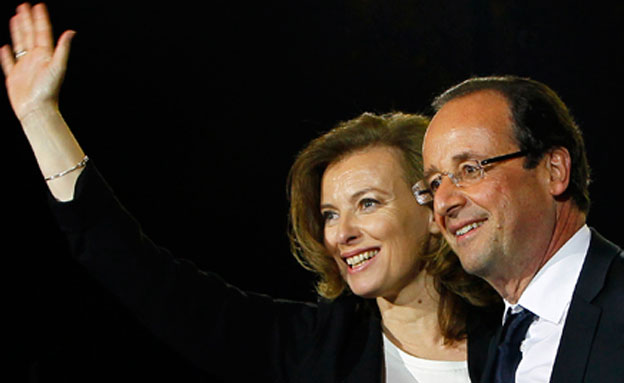 פרנסואה הולנד ואשתו, צרפת, נשיא (צילום: חדשות 2)