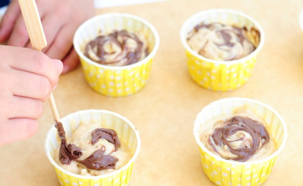 מאפינס בננה ושוקולד מאפינס בננה ושוקולד