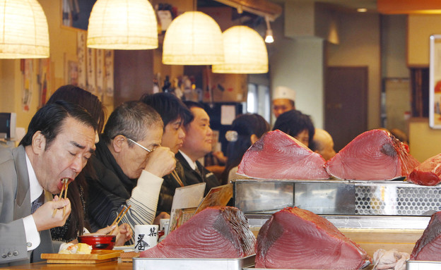 tsukiji fish market צילום AP (2) (צילום: AP)