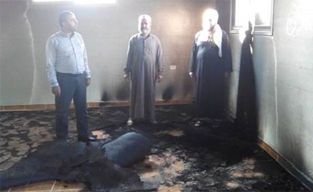 הצתת המסגד, אתמול (צילום: רבנים למען זכויות האדם)