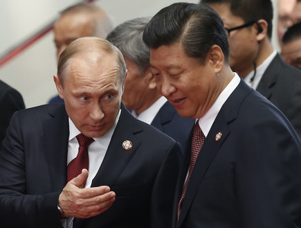 נשיא סין שי ג'ינפינג וולדימיר פוטין (צילום: ap)
