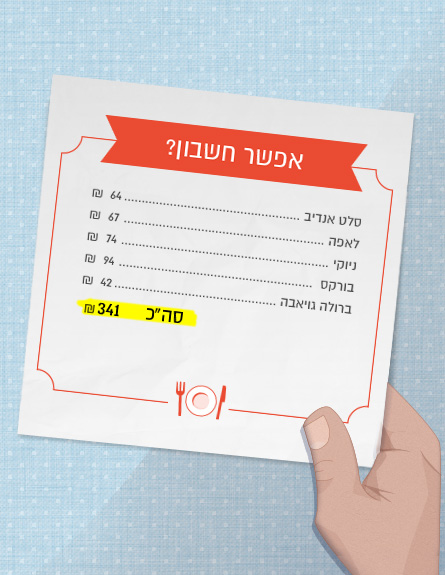 אפשר חשבון מסעדת זכאים (איור: mako)