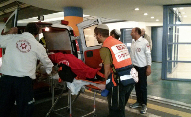 הפצוע מובהל לבית החולים, הערב (צילום: דוברות מד"א)