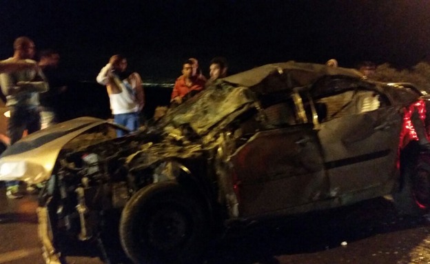 התאונה שאירעה אמש בגליל (צילום: וג'די כטאר)