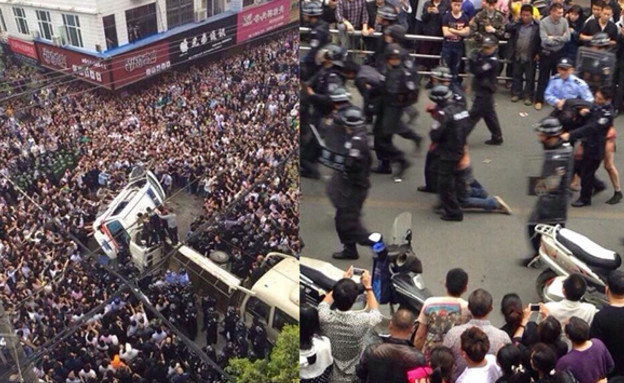 רצחו שוטרים מושחתים - סיכום עולמי (צילום: weibo.com)
