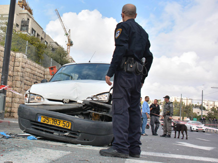 זירת פיגוע הדריסה בירושלים, אתמול (צילום: משטרה)