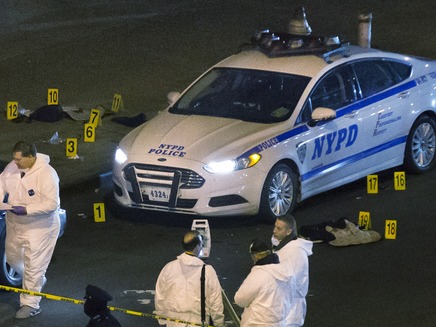 זירת הירי בניו יורק, שלשום (צילום: AP)