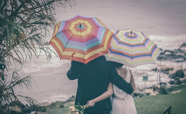 חתונה בגשם (צילום: וניל צילום בטעם)