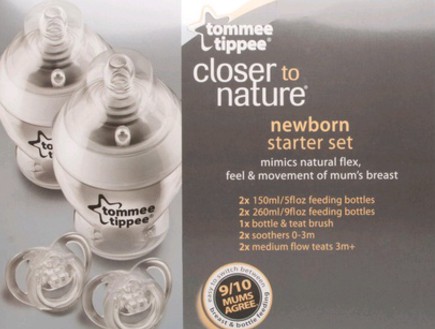 חבילה לתחילת הדרך עם 9 פריטים של tommee tippee - 154 שקל   (צילום: echemist)