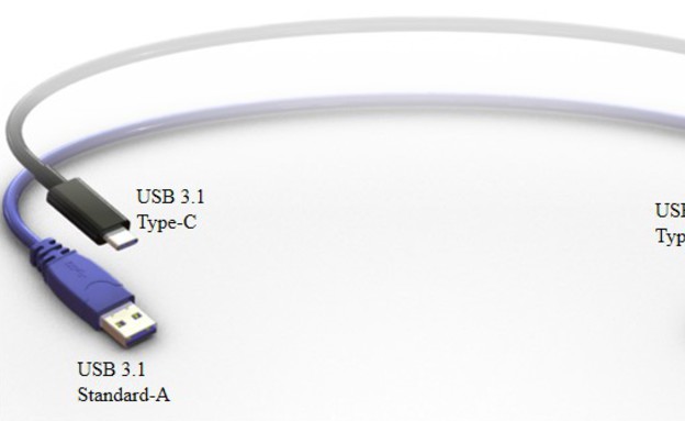 שרטוט של USB Type-C בהשוואה ל-USB Type-A (צילום: Foxconn)