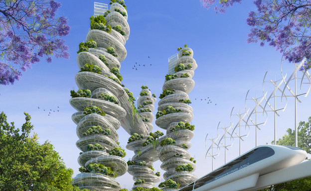 הבניינים החכמים בפריז (צילום: vincent callebaut architectures)