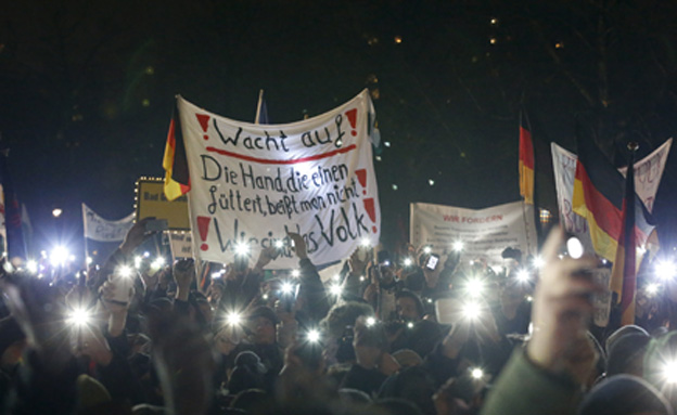 כך נראתה ההפגנה בדרזדן לפני שבוע (צילום: רויטרס)