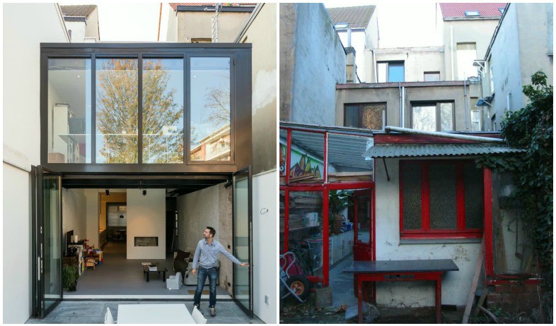 בית באנטוורפן לפני ואחרי (צילום: Luc Roymans Photography)