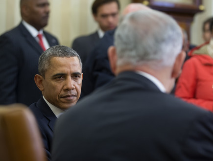 ברק אובמה ובנימין נתניהו בפגישה בוושינגטון, מארס 2014 (צילום: Pool, GettyImages IL)