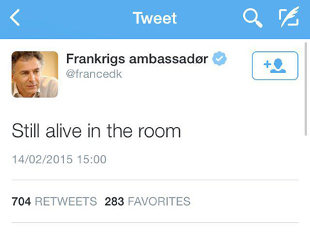 שגריר צרפת מרגיע (צילום: טוויטר)