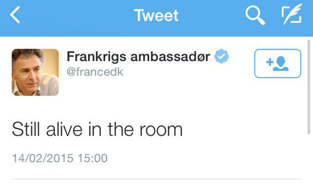 שגריר צרפת מרגיע (צילום: טוויטר)