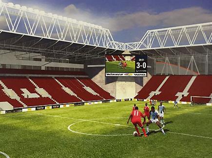 ההדמיה שנבחרה לאצטדיון החדש של ב"ש (עמוד הפייסבוק של רוביק דנילובי (צילום: ספורט 5)