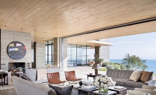 הבית הכי יקר להשכרה, פאנלים לבנים מעץ אלון יוצרים קונטרסט (צילום: Scott Frances, Architectural Digest)