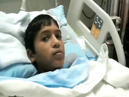 הילד בבית החולים (צילום: חדשות 2)