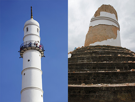 נפאל לפני ואחרי, המגדל (צילום: AP, GETTY IMAGES)