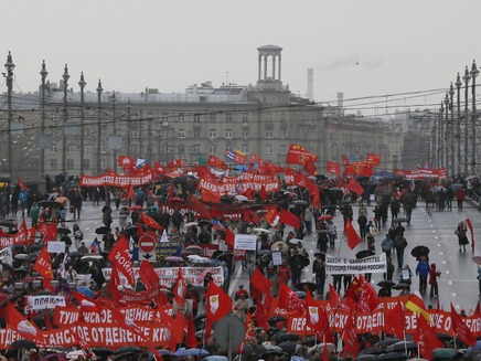 הפגנות 1 במי במוסקבה (צילום: רויטרס)
