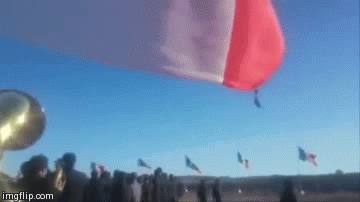 חייל מקסיקני עף על הדגל (צילום: מתוך הסרטון שהועלה ליוטיוב)