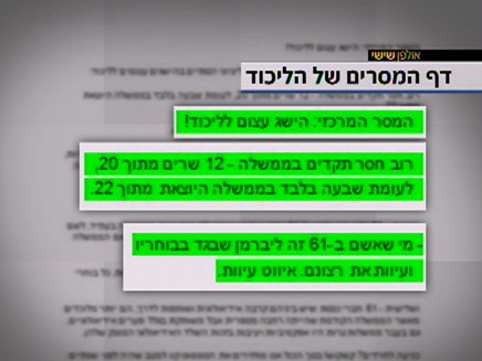 דף המסרים נגד ליברמן (צילום: חדשות 2)