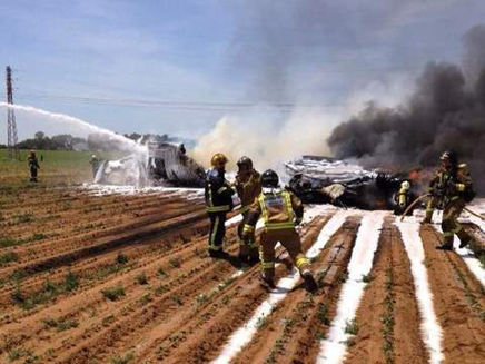 תאונה אווירית קטלנית בספרד (צילום: SKY NEWS)
