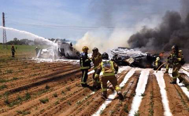 תאונה אווירית קטלנית בספרד (צילום: SKY NEWS)