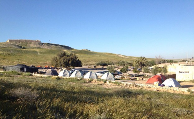 אוהלים בתל ערד (צילום: הראל בן שחר)