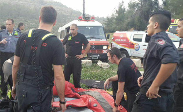 זירת האירוע (צילום: כבאות והצלה ירושלים)