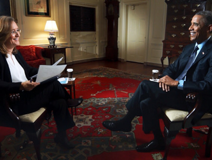 אילנה דיין במפגש עם ברק אובמה (צילום: גלעד טוקטלי)