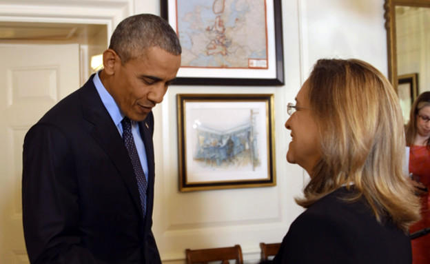 אילנה דיין במפגש עם ברק אובמה (צילום: רונן מאיו)