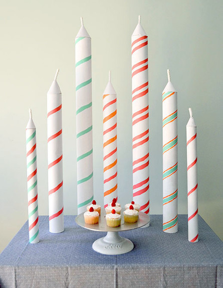 נרות יום הולדת 17, נרות ענקיים להכנה עצמית (צילום: sugarandcloth.co)
