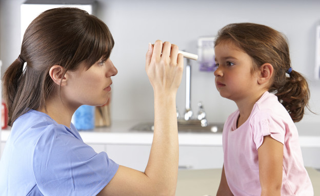 רופאת עיניים בודקת ילדה (אילוסטרציה: monkeybusinessimages, Thinkstock)