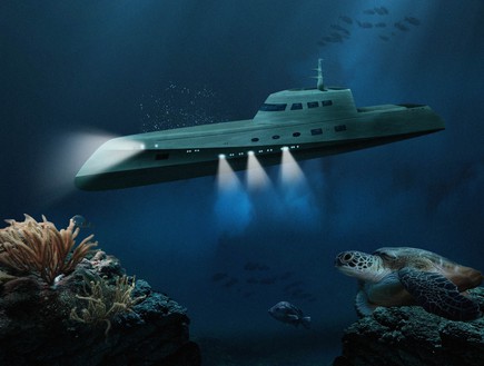 מלון מתחת למים, צוללת, submarine_exterior_flat (צילום: submarine_exterior_flat)
