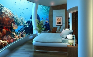 מלון מתחת למים, חדר שינה, Poseidon Underwater Resort  Fiji  (צילום: Poseidon Underwater Resort  Fiji)